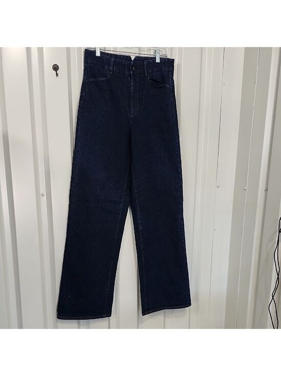 PAIGE Denim - PAIGE Sasha Deep Indigo Wide Leg Jeans Size 29 High Rise Dark Wash